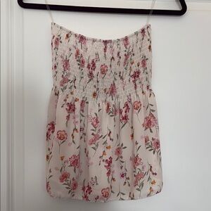 Chocolate Pink Floral Smocked Camisole